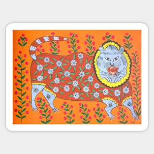 tiger laughs 1982 - Maria Primachenko Sticker